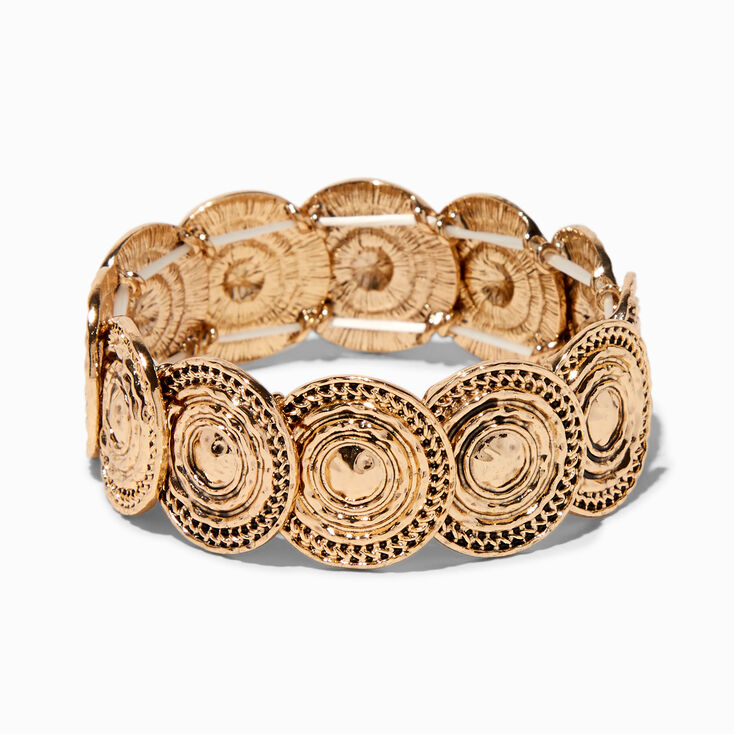 Gold-tone Coin Stretch Bracelet | Claire's