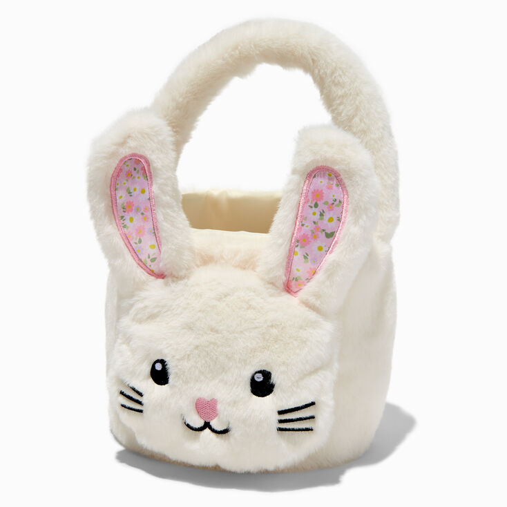 White Easter Bunny Basket Tote Bag,