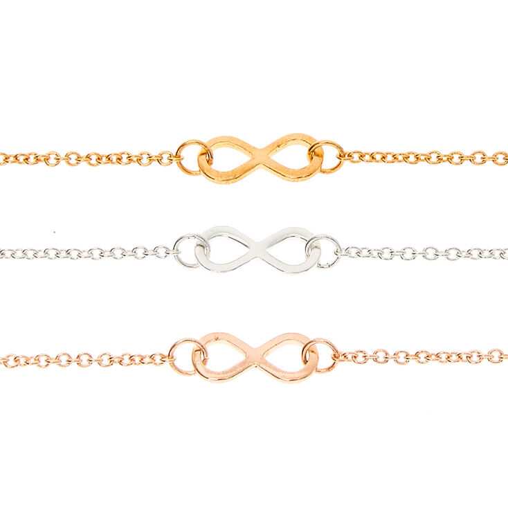 Mixed Metal Infinity Choker Necklaces - 3 Pack,