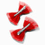 Claire&#39;s Club Holiday Red Rhinestone Tulle Hair Bow Clips - 2 Pack,
