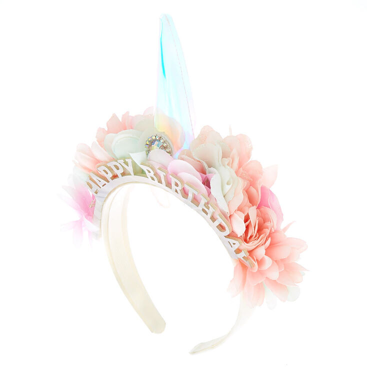 Light Up Unicorn Flower Birthday Headband,