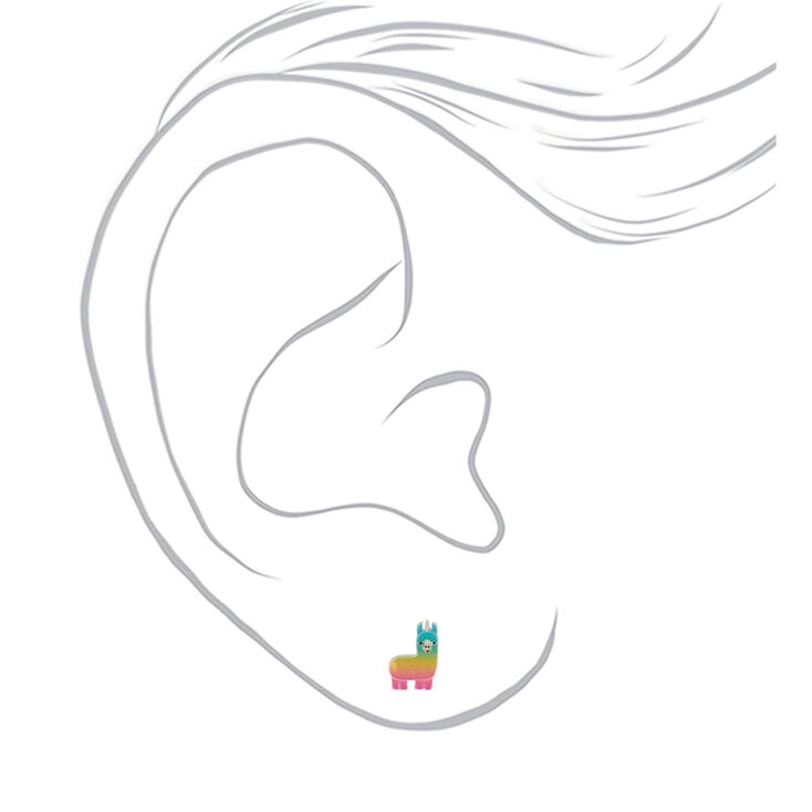 Rainbow Llamacorn Stud Earrings,