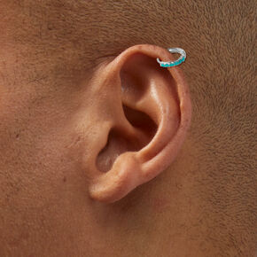 Sterling Silver 20G Cartilage Turquoise Hoop Earring,