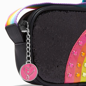 Jojo Siwa&trade; Rainbow Bow Black Crossbody Bag,