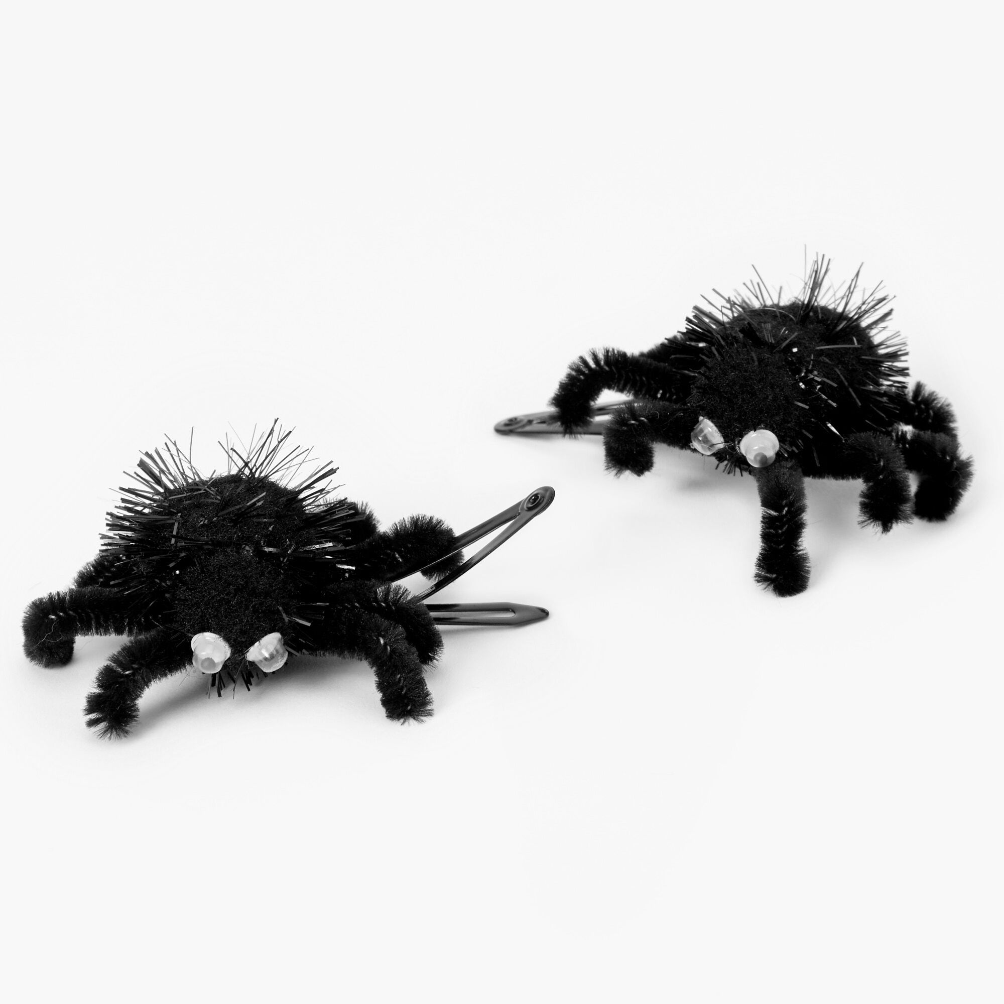 Fuzzy Spider Snap Hair Clips - Black, 2 Pack | Claire's