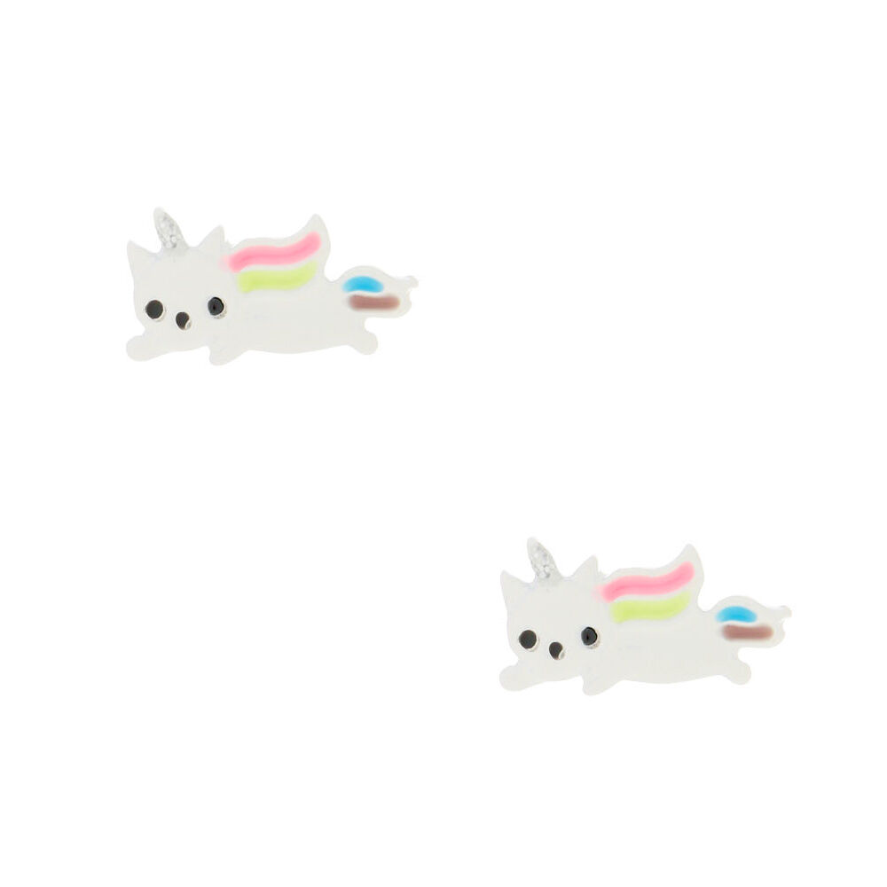 Cat Unicorn Stud Earrings