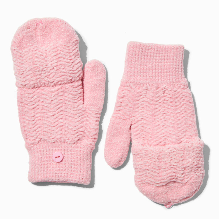 Gants convertibles rose clair,