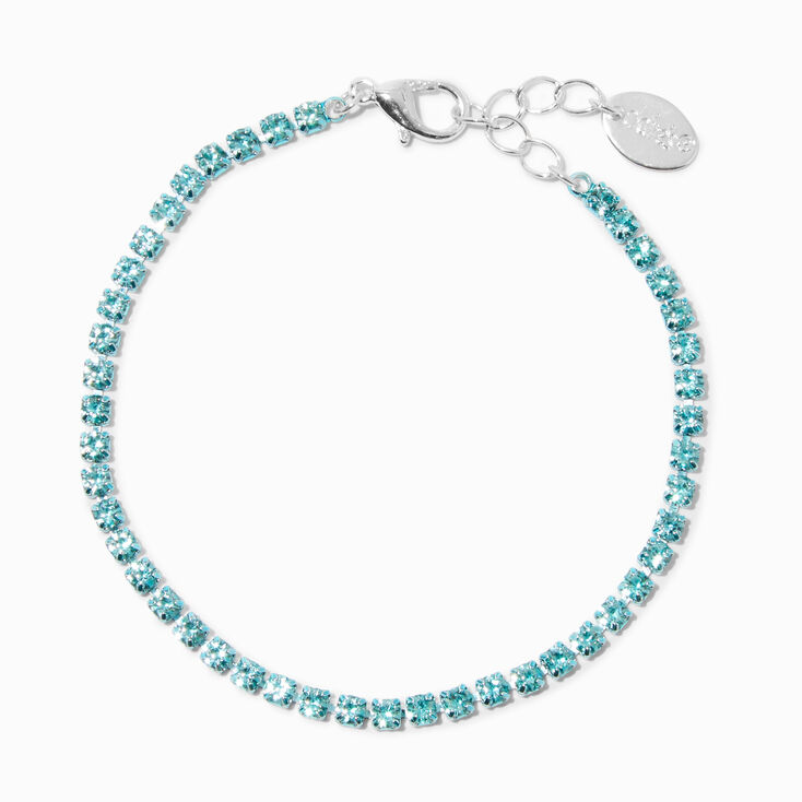 Aqua Rhinestone Cup Chain Bracelet | Claire's