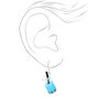 Silver Bubble Tea Drop Earrings - Blue,