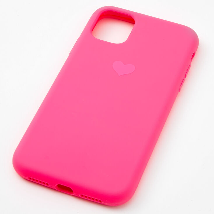 Coque de portable c&oelig;ur rose fluo - Compatible avec iPhone&reg;&nbsp;11,