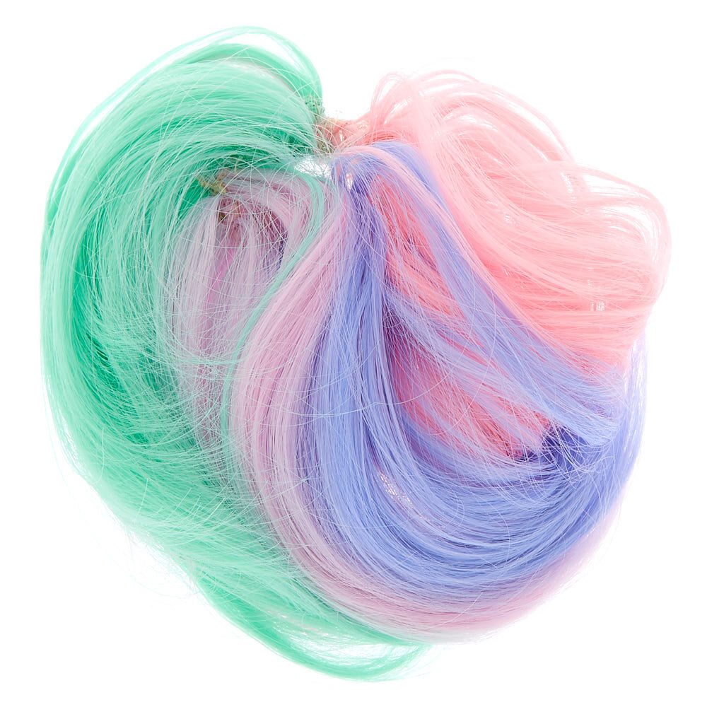 Rainbow Pastel Curly Faux Hair Bobble,