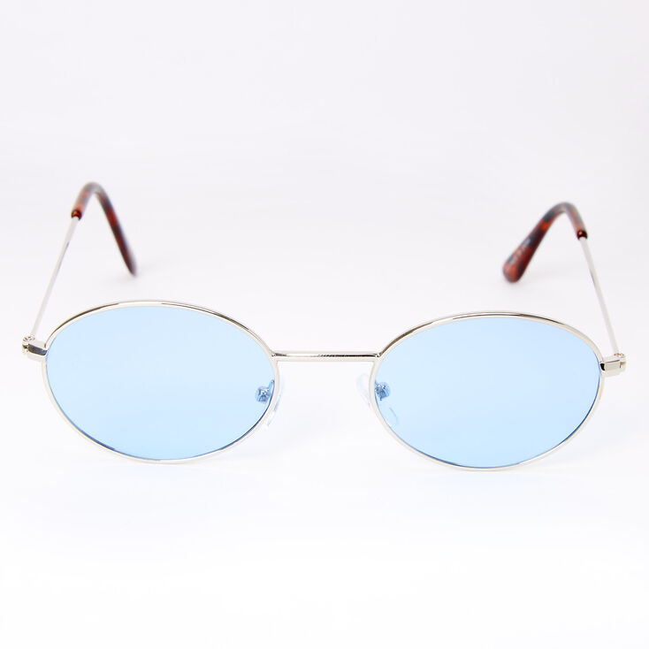Slim Oval Sunglasses - Blue,