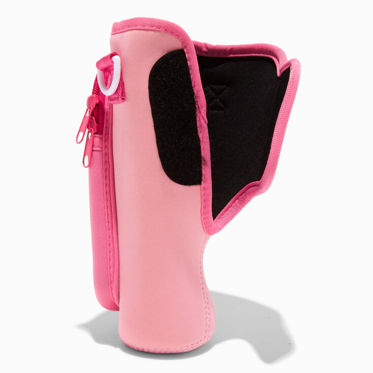 Pink Colourblock Crossbody Water Bottle Holder,