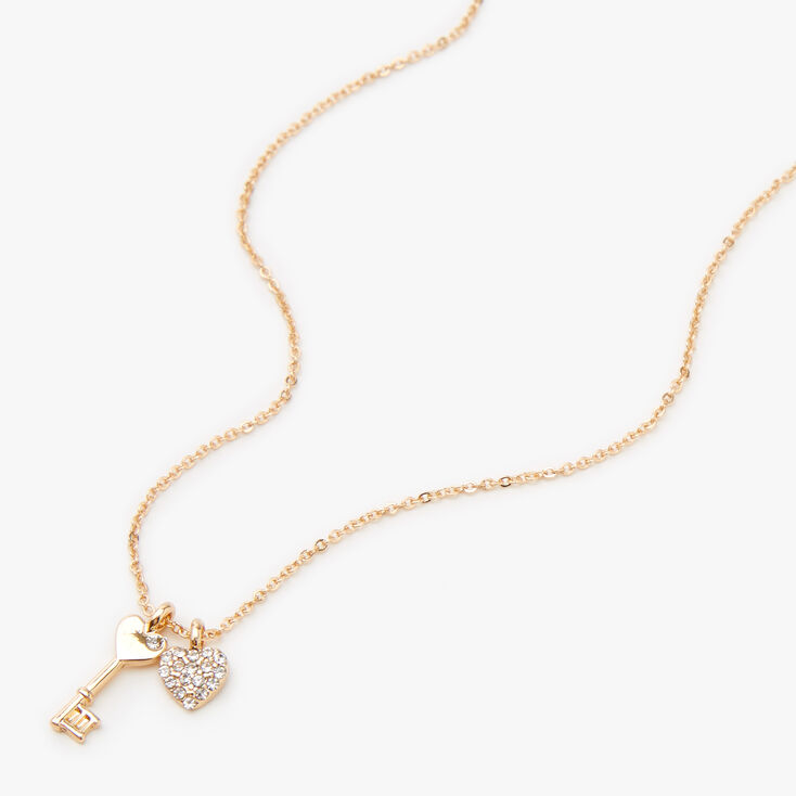 Gold Key to My Heart Pendant Necklace,