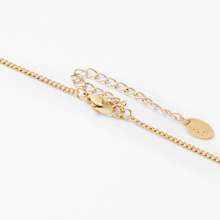Gold Filigree Feather Long Crescent Pendant Necklace - Red,
