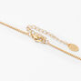 Gold Filigree Feather Long Crescent Pendant Necklace - Red,