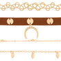 Gold Festival Choker Necklaces - 4 Pack,