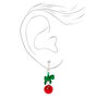 Silver 1&quot; Christmas Bells Clip On Drop Earrings,
