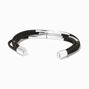 Black &amp; Silver-tone Multi-Strand Bracelet,