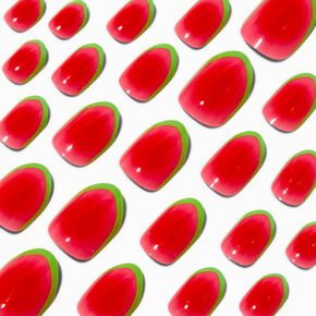 Watermelon French Tip Stiletto Press On Vegan Faux Nail Set - 24 Pack,