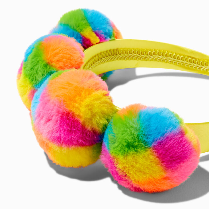 Rainbow Pom Pom Headband,