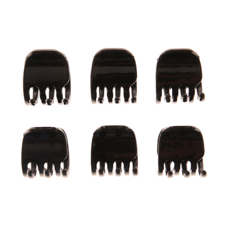 Classic Mini Hair Claws - Black, 6 Pack,