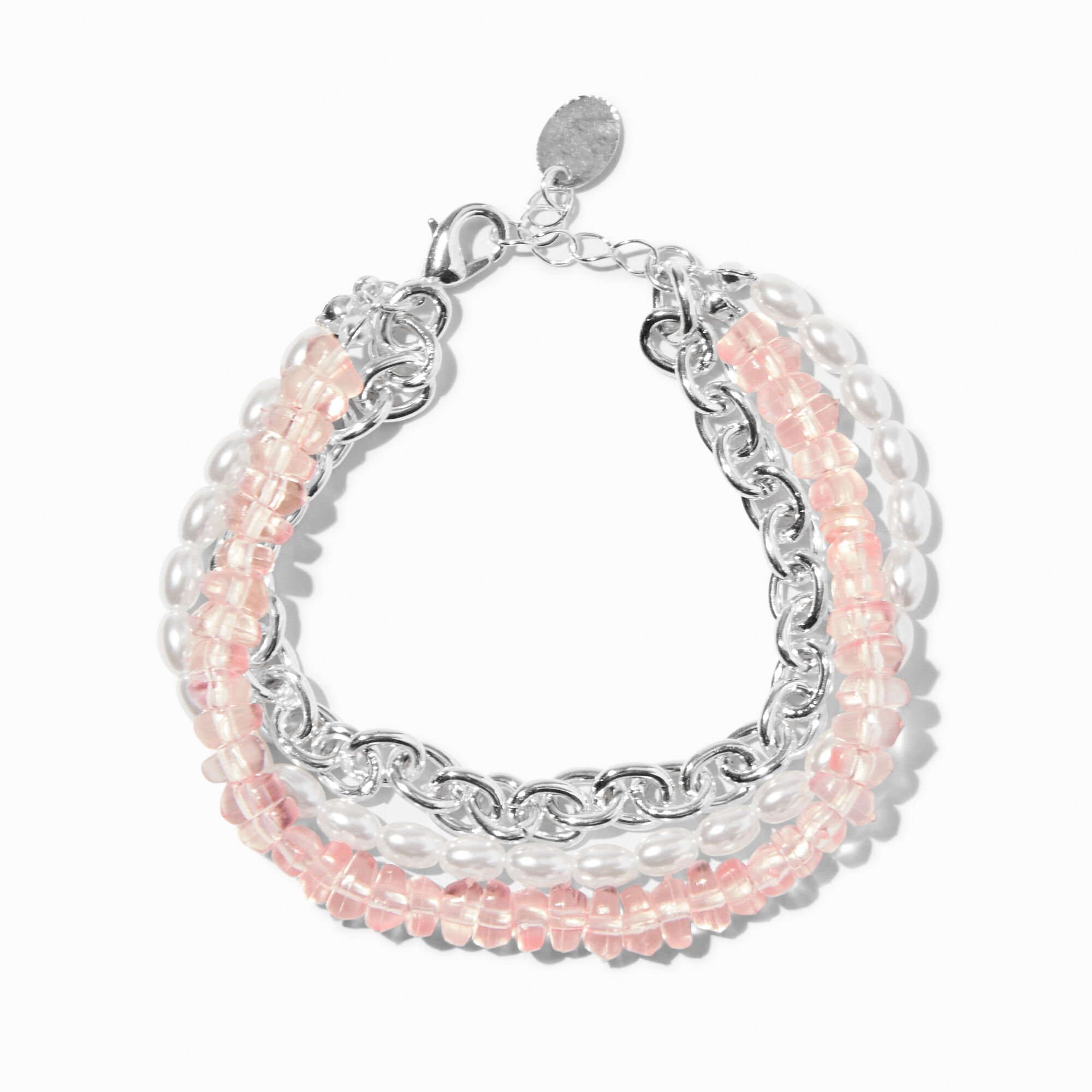 View Claires Mermaid Beaded MultiStrand Bracelet Pink information