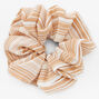 Tan &amp; White Striped Giant Hair Scrunchie,