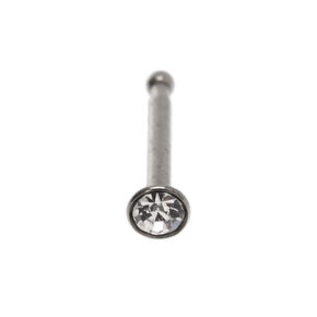 Silver 20G Stone Nose Stud,