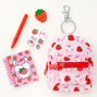 Strawberry Hamster 4&#39;&#39; Backpack Stationery Set - Pink,