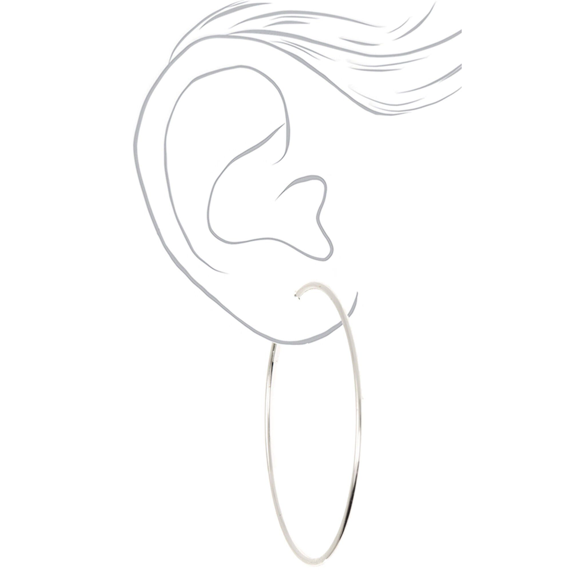Silver-tone 70MM Hoop Earrings,