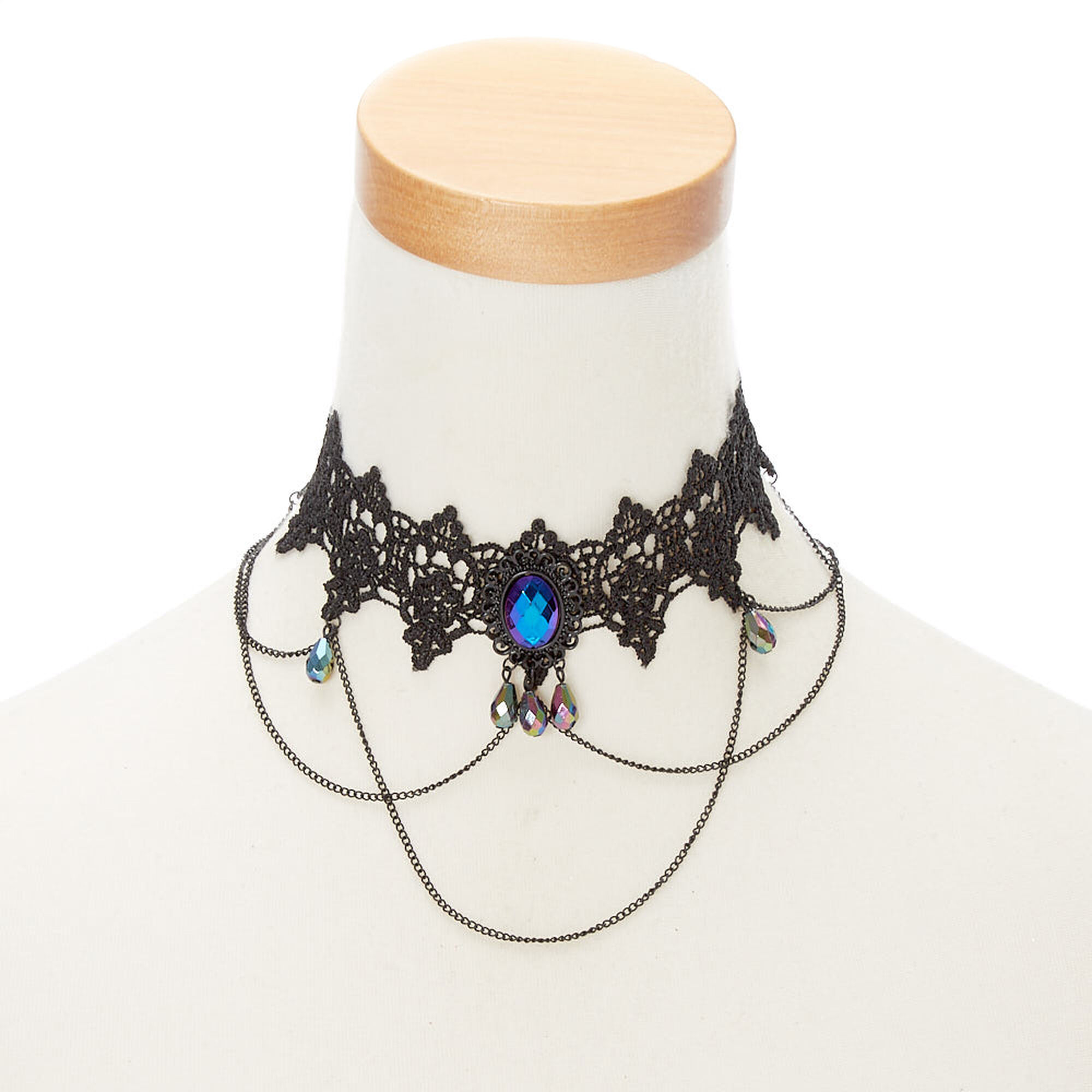 View Claires Lace Choker Necklace Black information