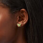 Gold Glitter Butterfly Stud Earrings - Green,