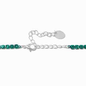 Bright Green Crystal Anodized Cup Chain Choker Necklace,
