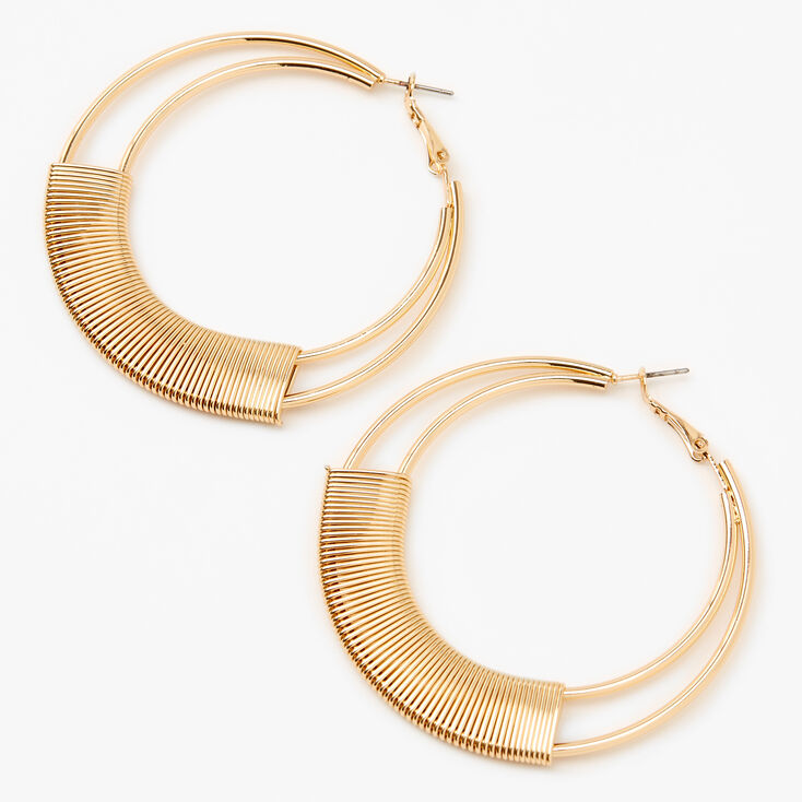 Gold double hoop earrings
