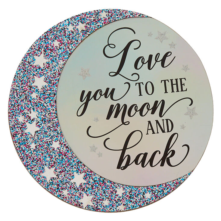 Love You To The Moon And Back Wall Art Purple