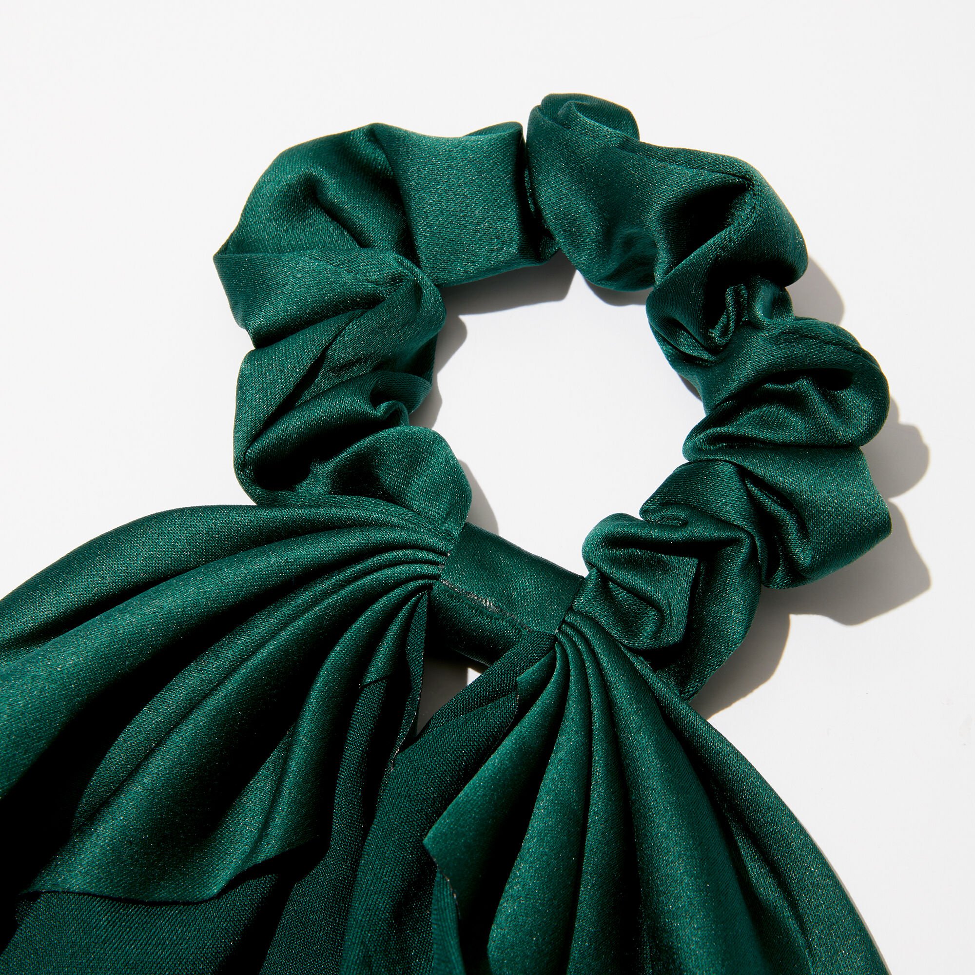 Dark Green Hair Scrunchie Scarf,
