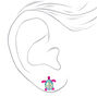 Sterling Silver Post Purple Mermaid Turtle Stud Earrings,