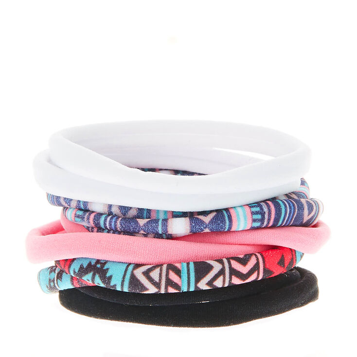 Aztec Pastel Rolled Hair Ties - 10 Pack,