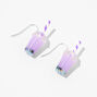 Purple Bubble Tea Drop Earrings,