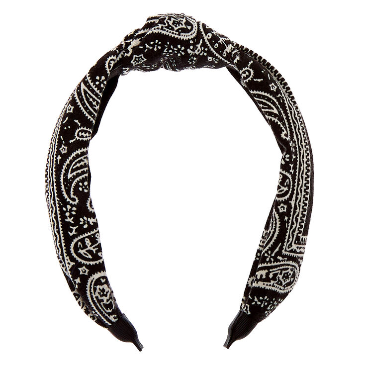 Bandana Knotted Headband - Black,