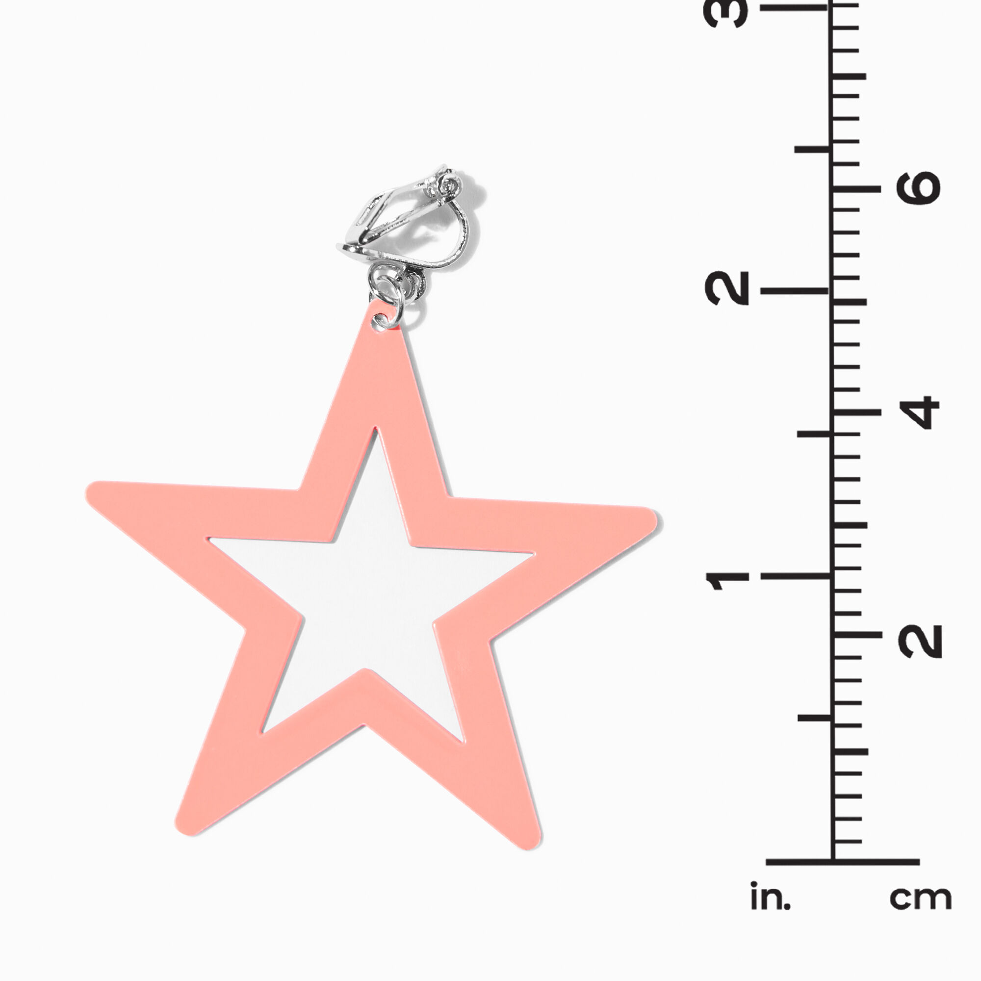 Neon Star Drop Earrings - Pink,