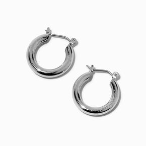 Silver 20MM Tube Hoop Earrings,