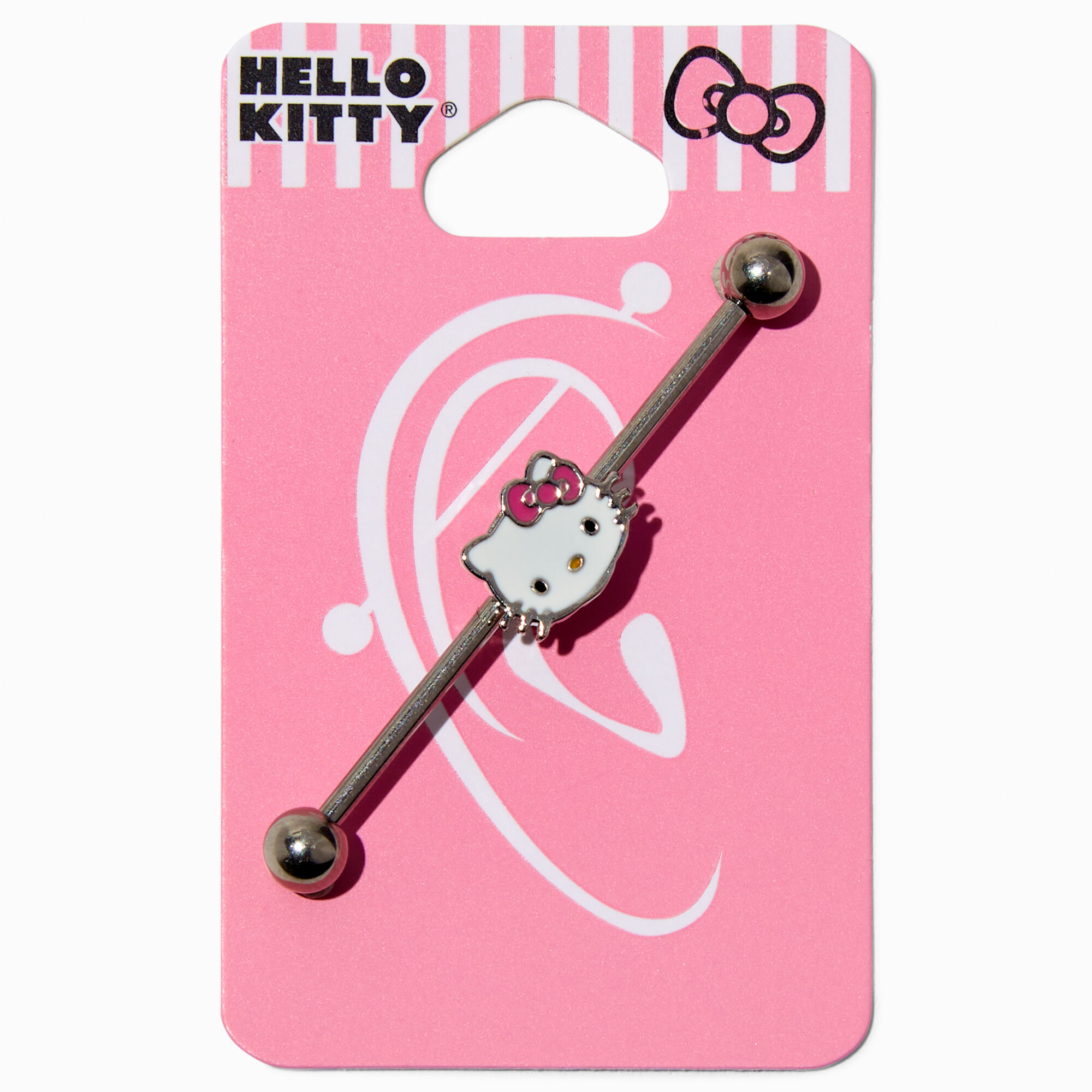 View Claires Hello Kitty Enamel Face 14G Industrial Bar Pink information