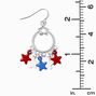 Red, White, &amp; Blue Star Charms 1.25&quot; Drop Earrings,