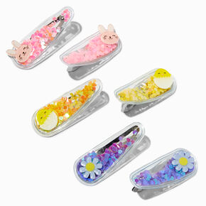 Easter Icons Shaky Confetti Snap Hair Clips - 6 Pack,