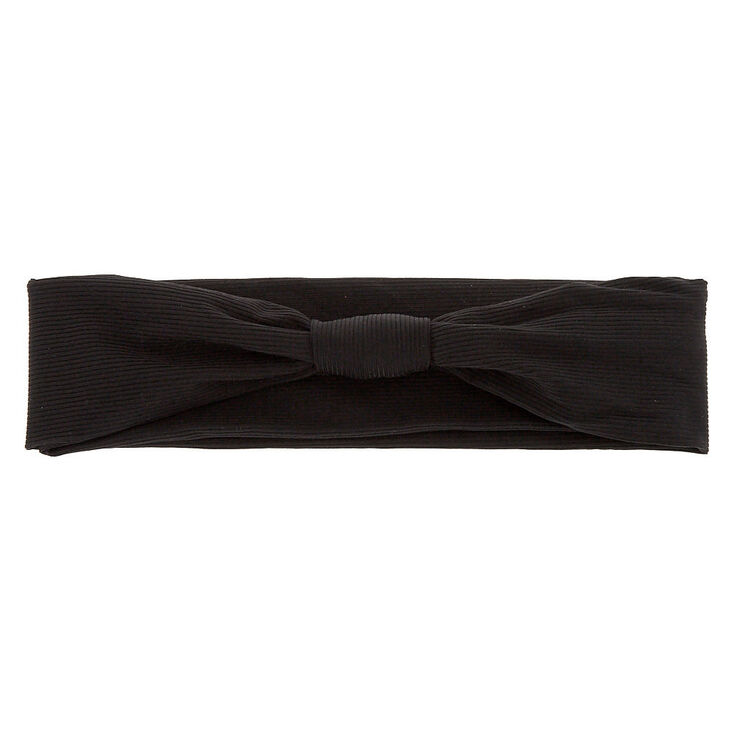 Wide Knotted Headwrap - Black | Claire's