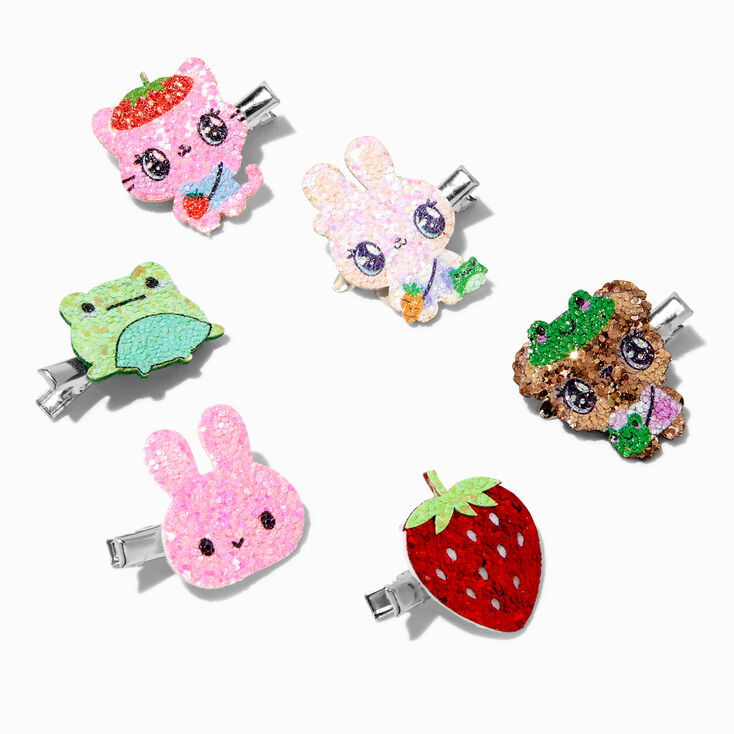 Claire&#39;s Club Glitter Critters Hair Clips - 6 Pack,