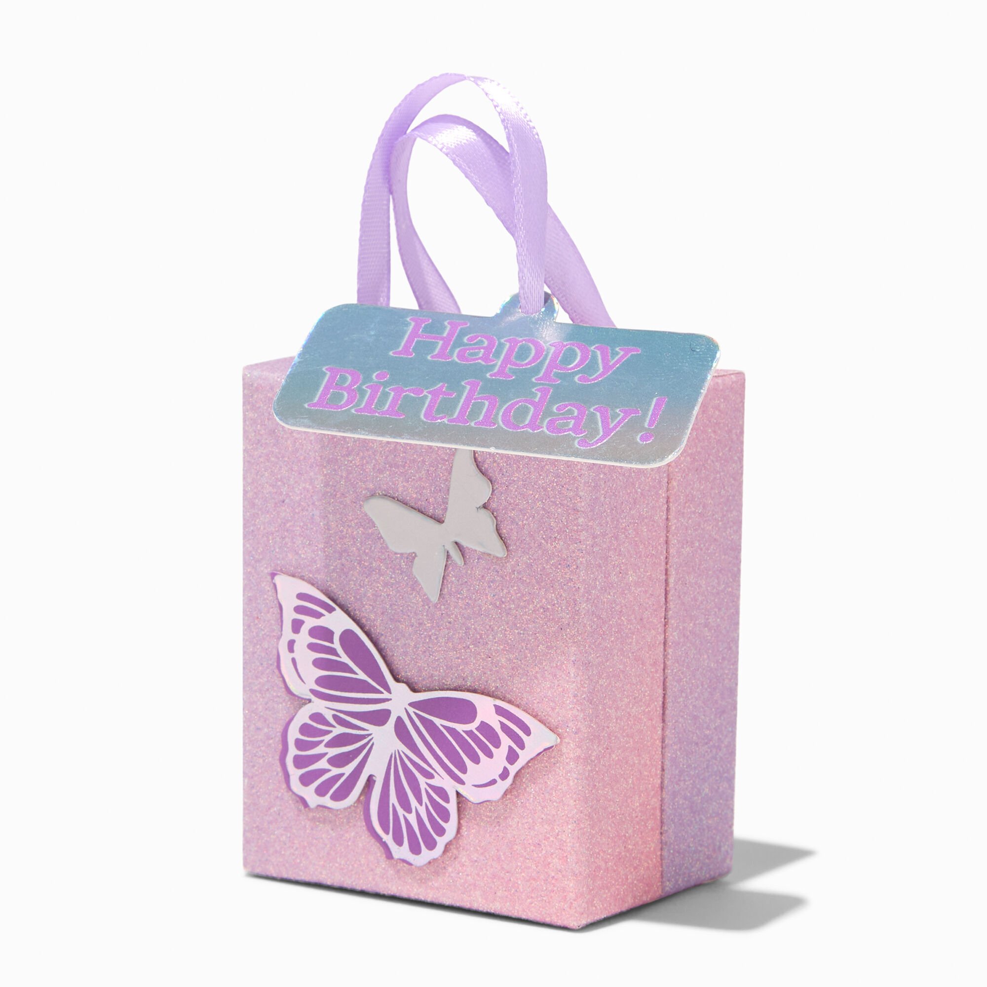 Claire's Boîte cadeau pour boucles d'oreilles papillon 3D Joyeux anniversaire