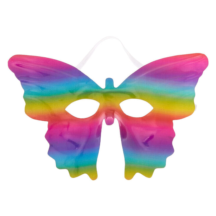 Masque papillon scintillant arc-en-ciel,